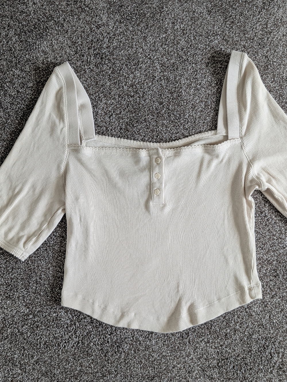 Urban Outfitters Ribbed Square Neck Henley Top XL